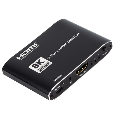Gplus 8K321 3 Port 8K HDMI 2.1 8K 60Hz 4K 120Hz 1080P 240 Hz HDR 10 HDCP 2.3 EDID CEC Destekli Metal Switch