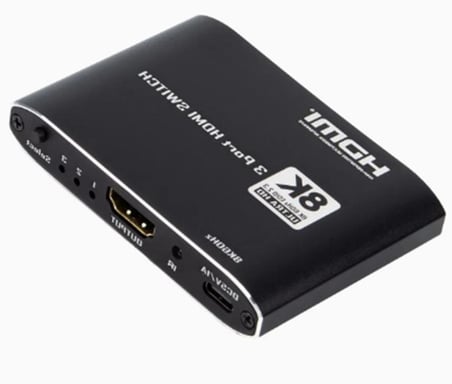 Gplus 8K321 3 Port 8K HDMI 2.1 8K 60Hz 4K 120Hz 1080P 240 Hz HDR 10 HDCP 2.3 EDID CEC Destekli Metal Switch