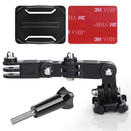 Gplus GP15VK 4 Parça Aksiyon Kamera Uyumlu Oval Zemin Kavisli Yüzey Vidalı 4 Yollu 13 cm Hızlı Tak 3M Yapışkanlı Uzatma Motor Kask Bağlantı Seti