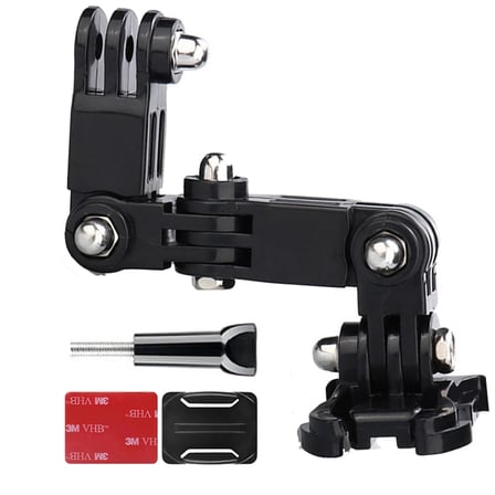 Gplus GP15VK 4 Parça Aksiyon Kamera Uyumlu Oval Zemin Kavisli Yüzey Vidalı 4 Yollu 13 cm Hızlı Tak 3M Yapışkanlı Uzatma Motor Kask Bağlantı Seti