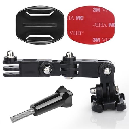 Gplus GP15VY 4 Parça Aksiyon Kamera Uyumlu Flat Zemin Düz Yüzey Vidalı 4 Yollu Hızlı Tak 3M Yapışkan Uzatma Motor Kask Bağlantı Seti