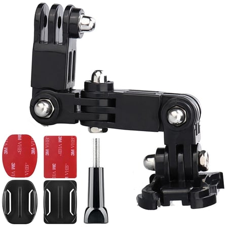 Gplus GP15VKY 6 Parça Aksiyon Kamera Uyumlu Flat Düz Zemin Oval Kavisli Yüzey Vidalı 4 Yollu Hızlı Tak 3M Yapışkan Uzatma Motor Kask Bağlantı Seti
