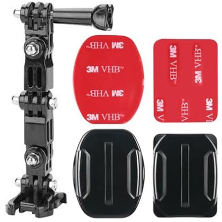 Gplus GP15VKY 6 Parça Aksiyon Kamera Uyumlu Flat Düz Zemin Oval Kavisli Yüzey Vidalı 4 Yollu Hızlı Tak 3M Yapışkan Uzatma Motor Kask Bağlantı Seti