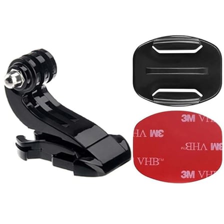 Gplus BS03YJ 3 Parça Flat Zemin Düz Yüzey J-Hook Aksiyon Kamera 3M Yapışkanlı Motor Kask Bağlantı Seti