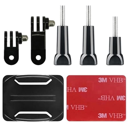 Gplus BS07KV 7 Parça Oval Zemin Kavisli Yüzey Vidalı 3 Yollu Aksiyon Kamera Uyumlu 3M Yapışkan Motor Kask Bağlantı Seti