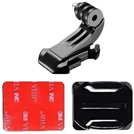 Gplus BS03KJ 3 Parça Oval Zemin Kavisli Yüzey J-Hook Aksiyon Kamera 3M Yapışkan Motor Kask Bağlantı Seti