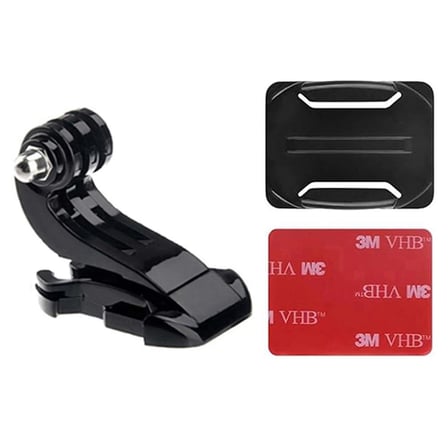 Gplus BS03KJ 3 Parça Oval Zemin Kavisli Yüzey J-Hook Aksiyon Kamera 3M Yapışkan Motor Kask Bağlantı Seti