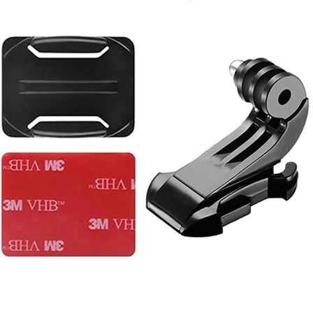 Gplus BS03KJ 3 Parça Oval Zemin Kavisli Yüzey J-Hook Aksiyon Kamera 3M Yapışkan Motor Kask Bağlantı Seti