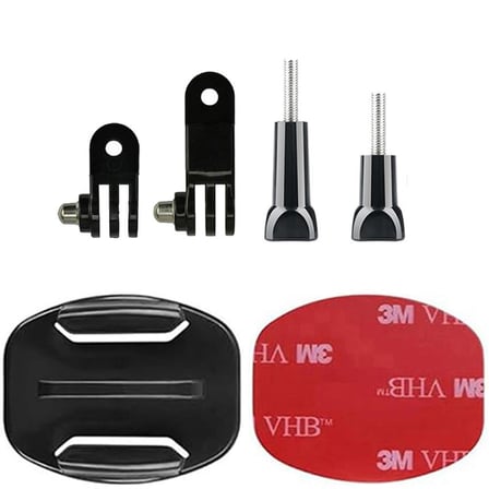 Gplus BS06Y 6 Parça Flat Zemin Düz Yüzey 3 Yollu Aksiyon Kamera Uyumlu 3M Yapışkan Motor Kask Bağlantı Seti