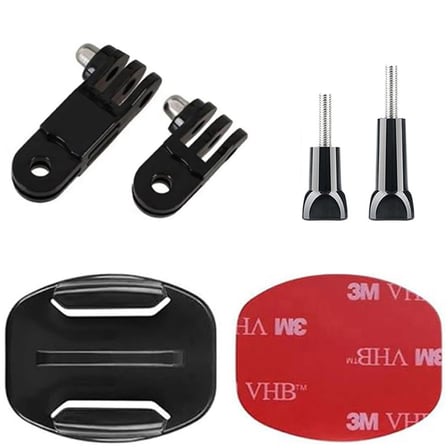 Gplus BS06Y 6 Parça Flat Zemin Düz Yüzey 3 Yollu Aksiyon Kamera Uyumlu 3M Yapışkan Motor Kask Bağlantı Seti