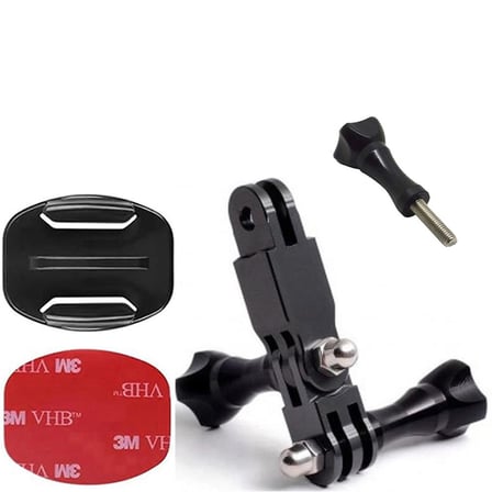 Gplus BS07YV 7 Parça Flat Zemin Düz Yüzey Vidalı 3 Yollu Aksiyon Kamera Uyumlu 3M Yapışkanlı Motor Kask Bağlantı Seti