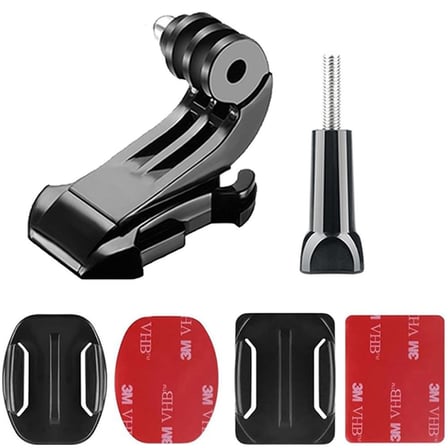 Gplus BS06KYVJ 6 Parça Oval Eğimli Zemin ve Flat Düz Yüzey Vidalı J-Hook Açılı Hızlı Tak Aksiyon Kamera Uyumlu 3M Yapışkanlı Motor Kask Bağlantı Base Seti