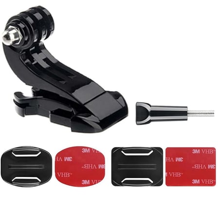 Gplus BS06KYVJ 6 Parça Oval Eğimli Zemin ve Flat Düz Yüzey Vidalı J-Hook Açılı Hızlı Tak Aksiyon Kamera Uyumlu 3M Yapışkanlı Motor Kask Bağlantı Base Seti