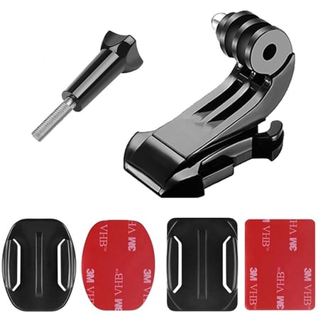 Gplus BS06KYVJ 6 Parça Oval Eğimli Zemin ve Flat Düz Yüzey Vidalı J-Hook Açılı Hızlı Tak Aksiyon Kamera Uyumlu 3M Yapışkanlı Motor Kask Bağlantı Base Seti