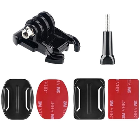 Gplus BS06KYVH 6 Parça Oval Eğimli Zemin ve Flat Düz Yüzey Vidalı Hızlı Tak Aksiyon Kamera Uyumlu 3M Yapışkanlı Motor Kask Bağlantı Base Seti