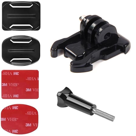 Gplus BS06KYVH 6 Parça Oval Eğimli Zemin ve Flat Düz Yüzey Vidalı Hızlı Tak Aksiyon Kamera Uyumlu 3M Yapışkanlı Motor Kask Bağlantı Base Seti