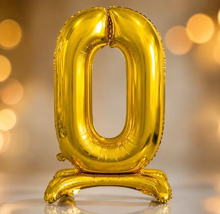 0 Altın Ayaklı Folyo Rakam Balon 32 İnç RPS Doğum Günü Parti Süsü