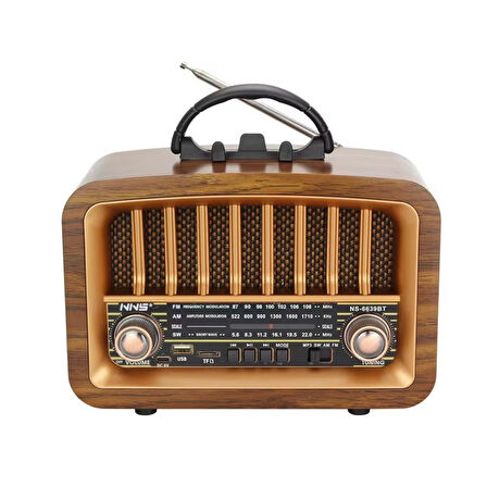 BUFFER®  Taşınabilir USB İle Şarj Olabilen Klasik AM /FM/SW Transistör Retro Tipi Klasik Radyo 