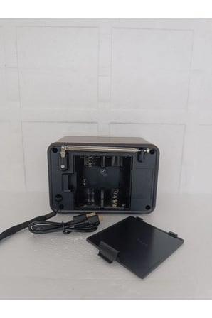 Nostaljik Radyo Klasik Radyo Bluetooth Hoparlör Usb-Tf Çalar Ses Bombası Şarjlı Radyo — Kahverengi