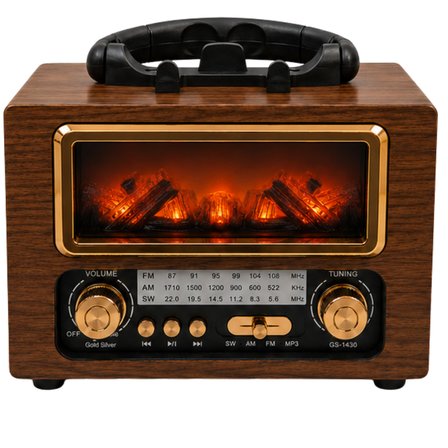Gold Silver GS-1430 Şömine Görsel Efektli Retro Radyo Geçmişin Radyosu, Geleceğin Teknolojisi
