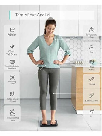 Techfit Vücut Analizli Dijital Baskül TF-1075 (Bluetooth Özellikli) Hassas Ölçüm (2.5-180kg)