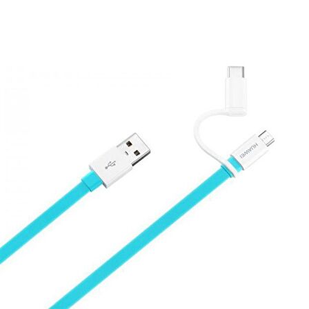Huawei 2'si 1 Arada Type-C Micro USB Şarj ve Data Kablosu 1.5 Metre