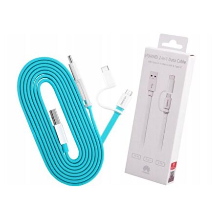Huawei 2'si 1 Arada Type-C Micro USB Şarj ve Data Kablosu 1.5 Metre