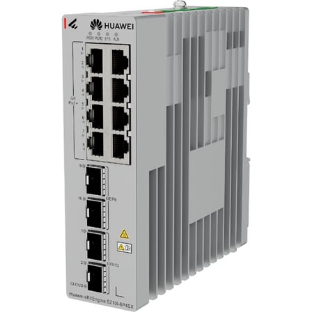 HUAWEI EKITENGINE S210I-8P4SX 8 PORT GIGABIT+2X2.5GB 2X10G SFP+ CLOUD YÖNETİLEBİLİR L2+ ENDÜSTRİYEL 240W POE SWITCH