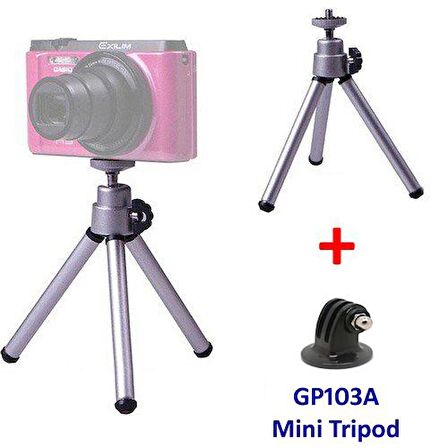 Gplus GP103A Eken Sjcam Kamera Uyumlu Mini Tripod ve GP03 Aparatı