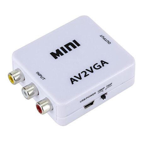 Gplus AV2VGA RCA AV VGA Dönüştürücü Çevirici Mini Audio Switch