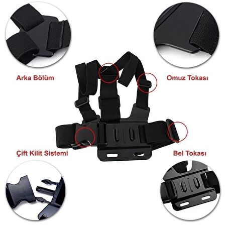 Eken Sjcam Aksiyon Kamera Göğüs Kemeri Chest Body Strap GP26