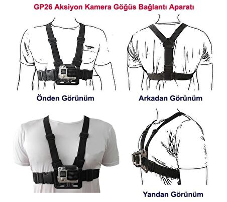 Eken Sjcam Aksiyon Kamera Göğüs Kemeri Chest Body Strap GP26