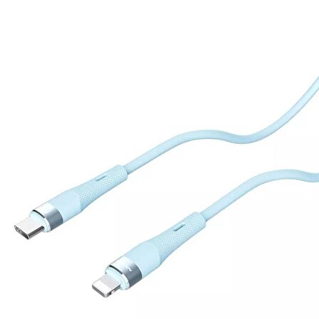 Nillkin Typec iPhone 27W Silikon Data Şarj Kablo 1.2m - Mavi