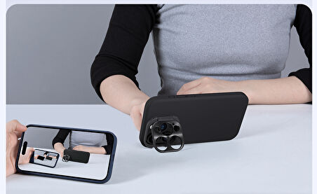 Nillkin iPhone 15 Pro Stand Özellikli Lens Koruyuculu Lansman Kılıf