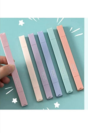 Supersoft 6'lı Pastel Fosforlu Kalem Seti – Çift Uçlu & Yumuşak Yazım