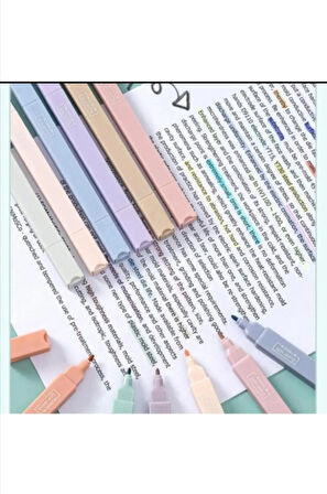 Supersoft 6'lı Pastel Fosforlu Kalem Seti – Çift Uçlu & Yumuşak Yazım