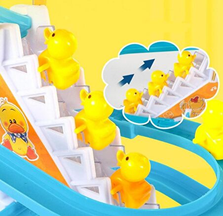 BabyDOOR Happy Duck 9 Ördekli Pilli Merdiven Sesli Eğitici Oyuncak