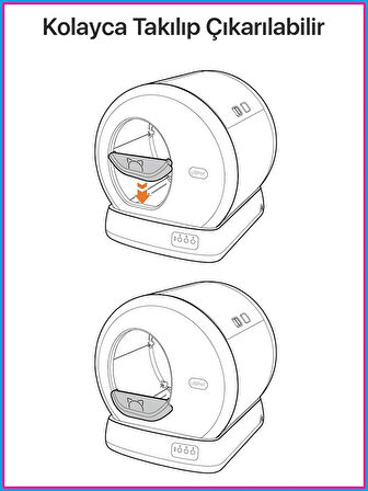 Ubtech C10 Pro+ Kameralı Otomatik Akıllı Kedi Tuvaleti için Aparat/Buffle, Kum Sıçratma Önleyici Aparat/Buffle