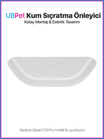 Ubtech C10 Pro+ Kameralı Otomatik Akıllı Kedi Tuvaleti için Aparat/Buffle, Kum Sıçratma Önleyici Aparat/Buffle