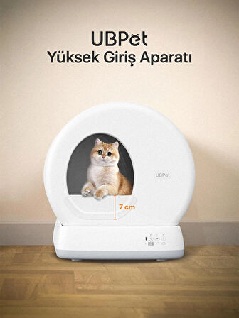 Ubtech C10 Pro+ Kameralı Otomatik Akıllı Kedi Tuvaleti için Aparat/Buffle, Kum Sıçratma Önleyici Aparat/Buffle