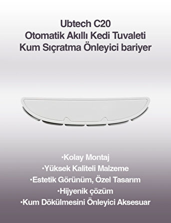 UBPet C20 Otomatik Akıllı Kedi Tuvaleti için Aparat/Buffle, Kum Sıçratma Önleyici Aparat/Buffle