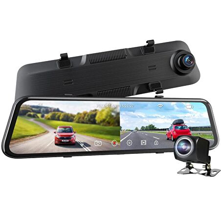 Novatek NT924GW+128GB 4K 2160P ADAS GPS+Wifi 12 inç Araç Kamerası