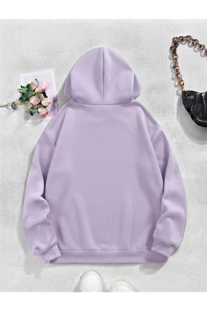 Unisex SevimliAyıcık Baskılı Oversize Kapüşonlu Sweatshirt