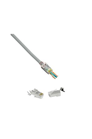 Frisby FNW-RJ4534N CAT6A-CAT7 EZ RJ45 Kutuda 70 adet Yeni Nesil Delikli Metal Konnektör