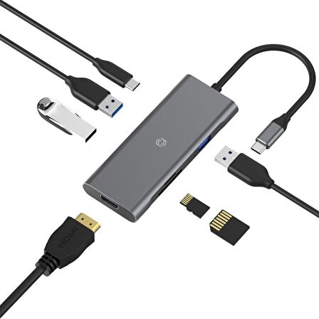 FRISBY FA-7712TC TYPE-C 7-IN-1 MULTI PORT HUB