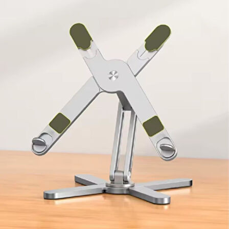Venture VNT-8001 Ayarlanabilir Katlanabilir 15.6" Alüminyum 360° Döner Başlıklı, Yükseklik ve Eğim Ayarlı, Kaymaz Yüzeyli Notebook Stant Kılıflı