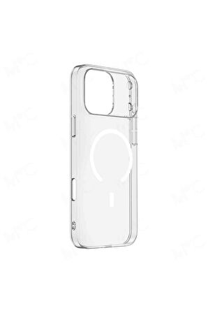 iPhone 17 Pro Max Uyumlu Manyetik Şarj Olabilen Kamera Çerçeveli Kapak