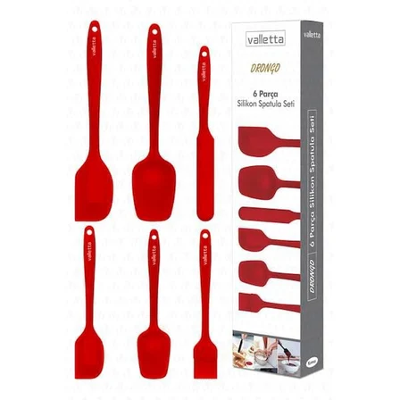 Valletta Drongo 6'lı Spatula Seti - Kırmızı