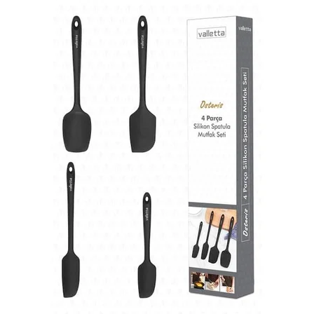 Valletta Osteris 4'lü Spatula Seti - Siyah