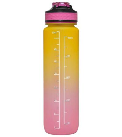 Valletta VLT1246 Fofana Bpa Içermez Motivasyonel Su Matarası 900ML Pembe